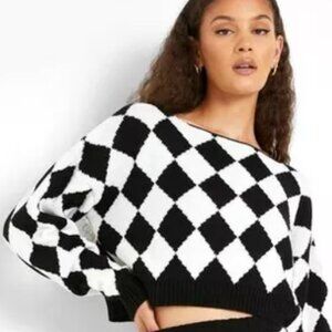 Boohoo Brand - RARE Boatneck Cropped Sweater - Women's XL - EUC